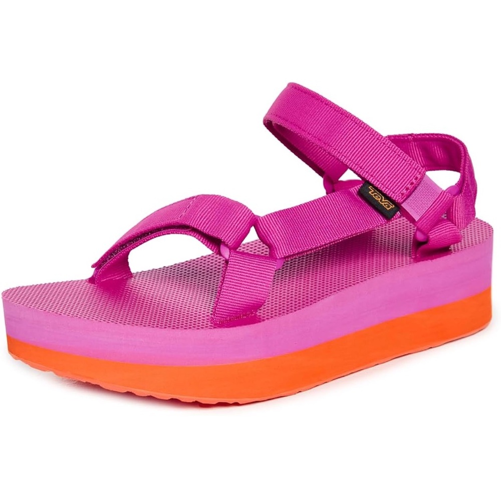 Teva Flatform Universal Sandal in Rose Violet/Orangeade, Size 6